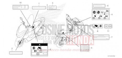 CAUTION LABEL WW125AM de 2021